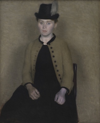 Vilhelm Hammershøi, Retrato de Ida Ilsted, futura mujer del artista, 1890