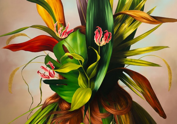 Ewa Juszkiewicz. Gloriosa , 2025. (Detalle). Colección privada. © Ewa Juszkiewicz — Imagen cortesía del Museo Nacional Thyssen-Bornemisza