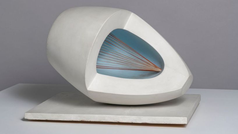 Sculpture with Colour (Oval Form) Pale Blue and Red, 1943