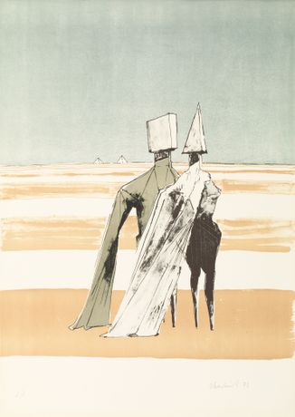 Standing Figures (With Pyramids)