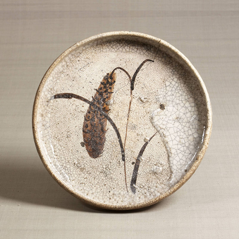 志野烧粟纹平钵