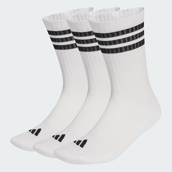 adidas三条纹中筒袜3双装仅8€🧦码数齐全！缓震舒适，运动日常都好穿！