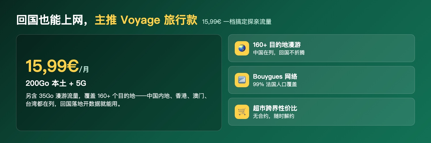 Voyage 旅行款回国上网重点