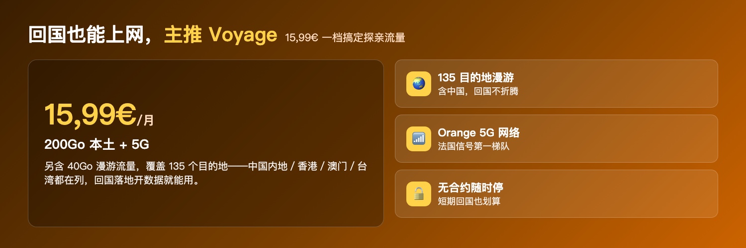 Voyage 套餐回国上网重点