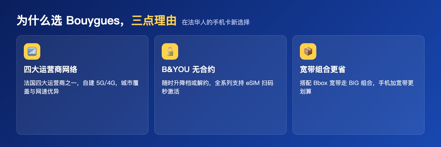 选 Bouygues 的三点理由
