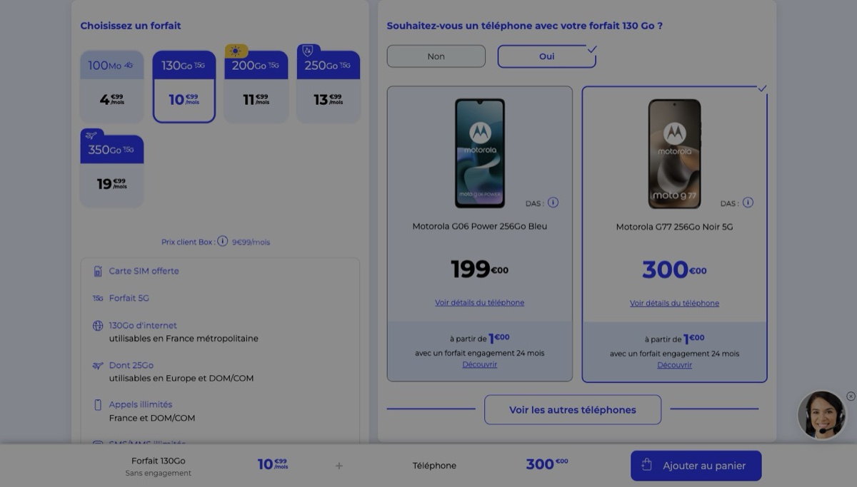 La Poste Mobile 官网五档套餐实拍