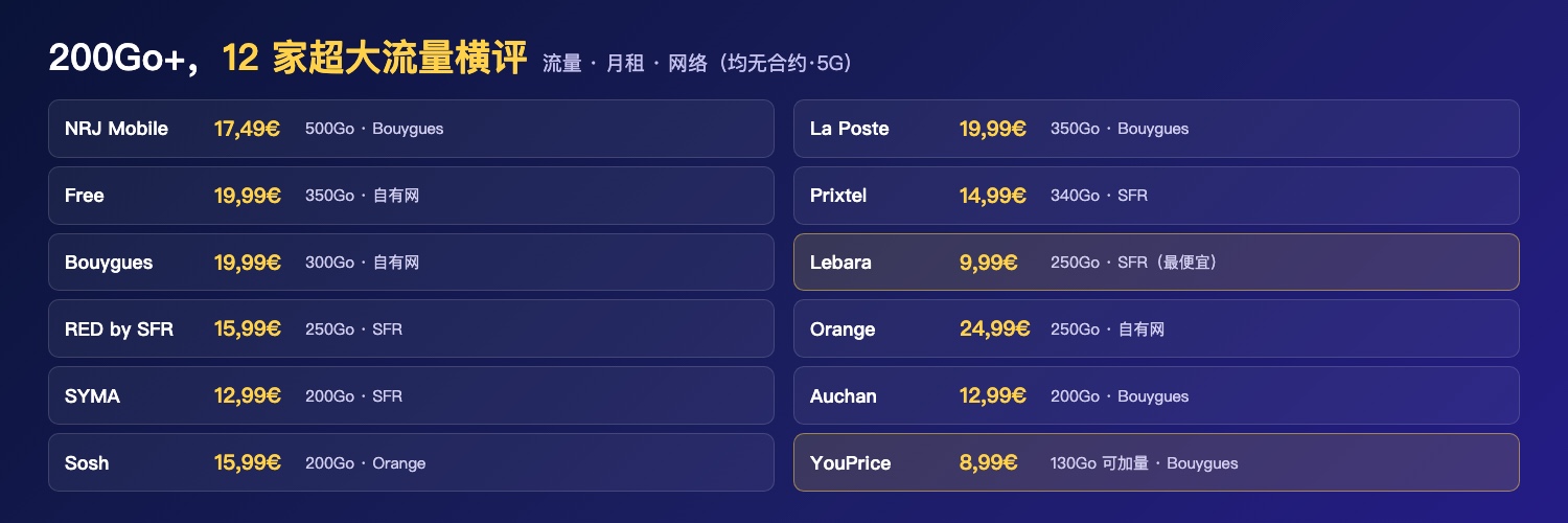 12 家 200Go+ 大流量横评