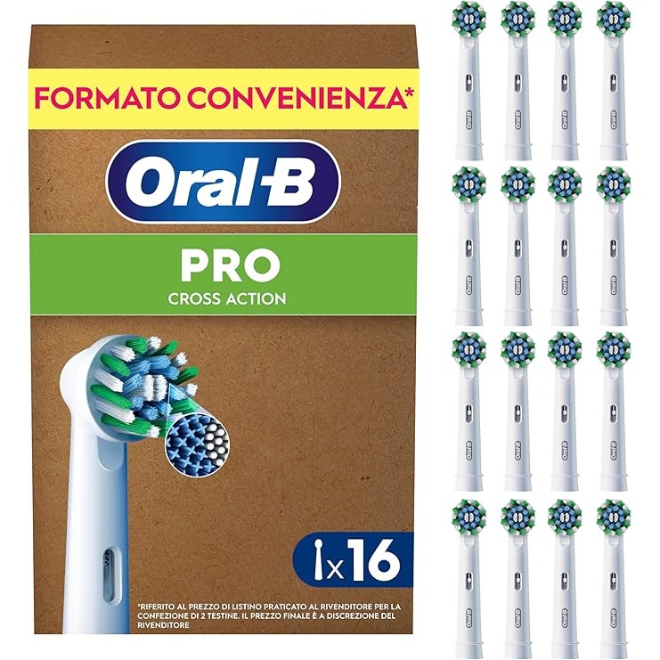 Oral-B Cross Action替换刷头31€🪥16支装，交叉刷毛设计，适合日常牙齿清洁
