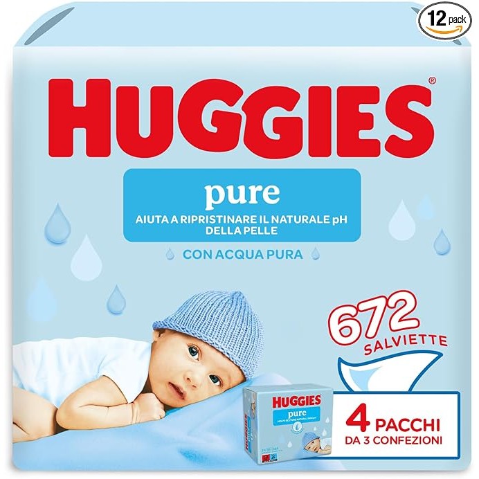 Huggies Natural婴儿湿巾15€💧99%纯水配方，672片大包装，温和低敏