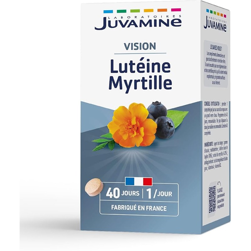 JUVAMINE叶黄素蓝莓护眼胶囊5€，含维生素A、B2，60粒