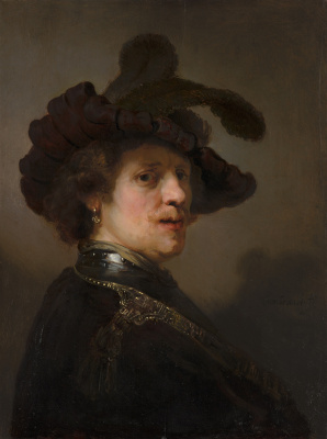 Rembrandt van Rijn, Tronie de un hombre con una gorra con plumas