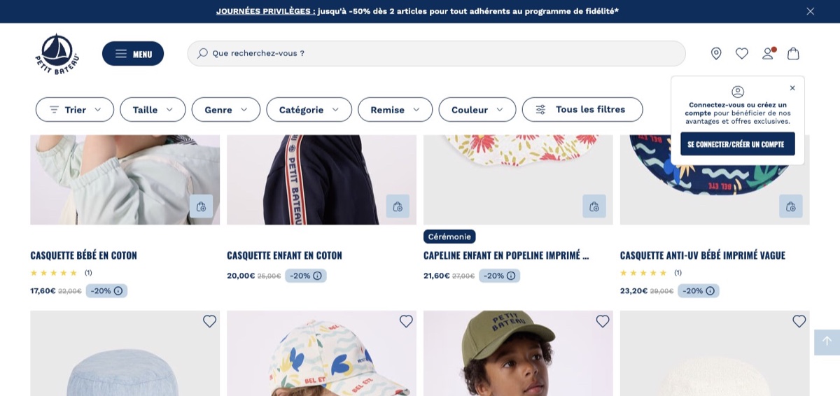 Petit Bateau 帽子专区