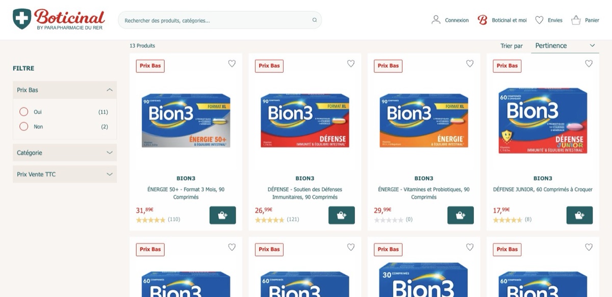 Boticinal 上的 Bion3 货架
