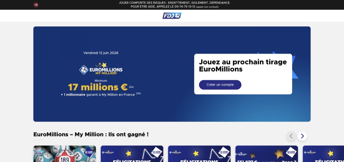 欧洲百万 EuroMillions（含 My Million）· FDJ 官网
