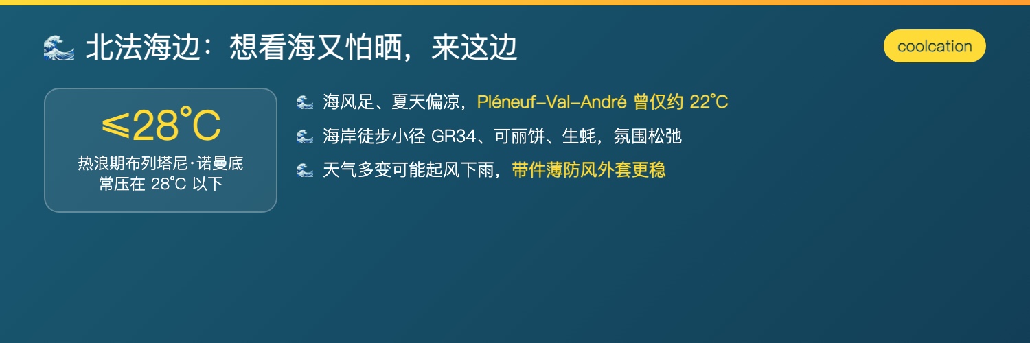 布列塔尼诺曼底北法海边避暑