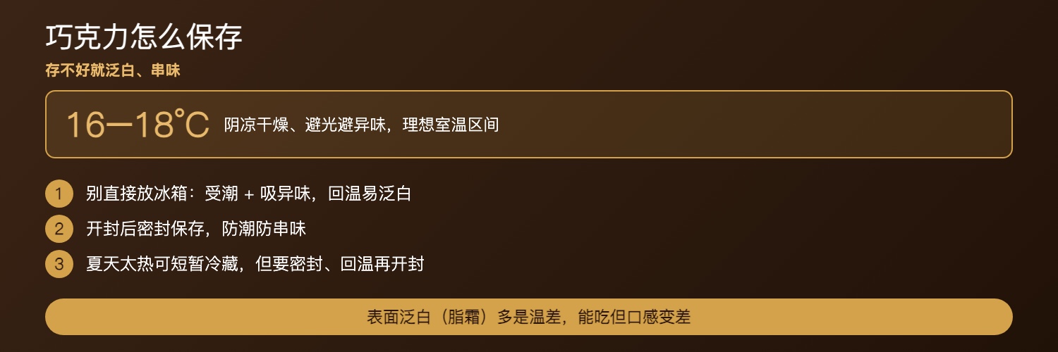 巧克力保存要点