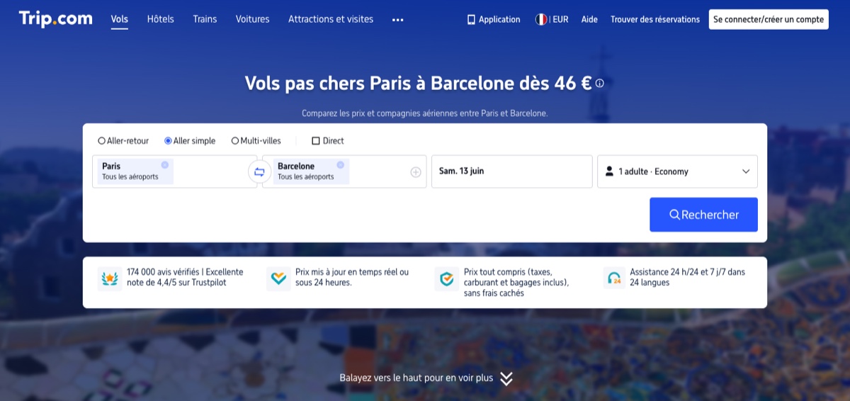 trip.com 机票实时比价