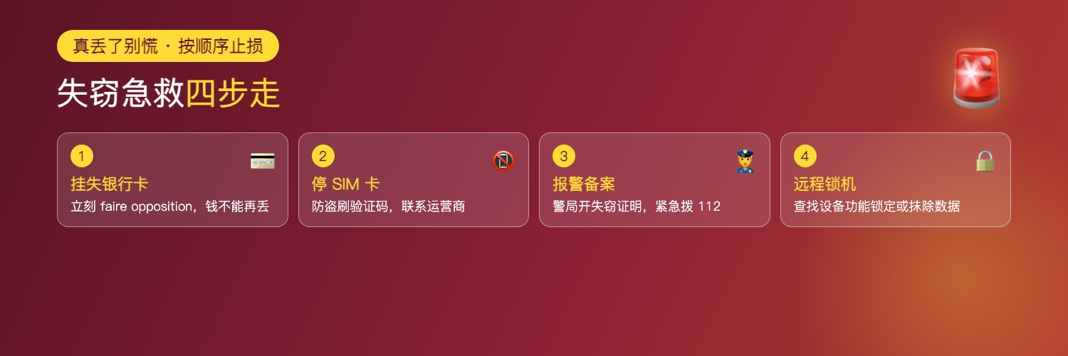 失窃急救四步