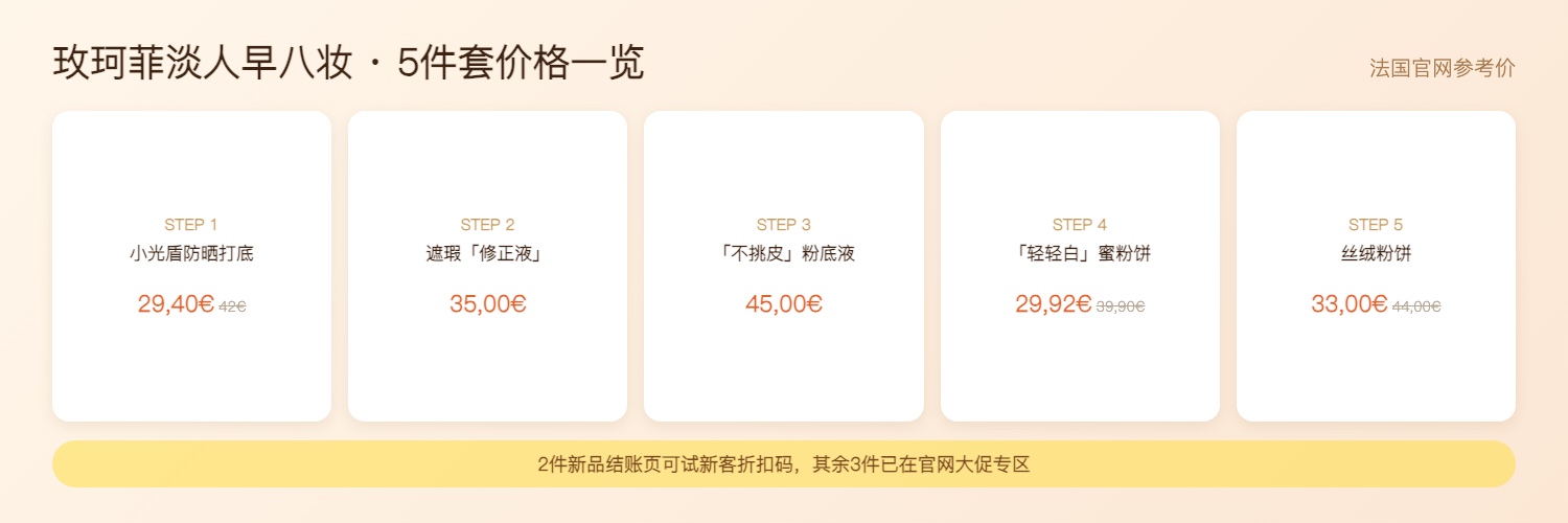 玫珂菲5件套价格总览:早八妆全套花费一目了然