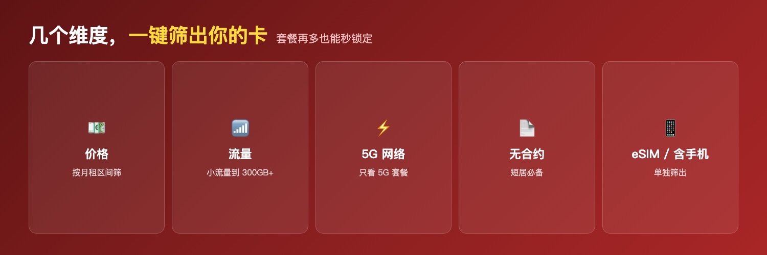 Telguide 套餐筛选维度