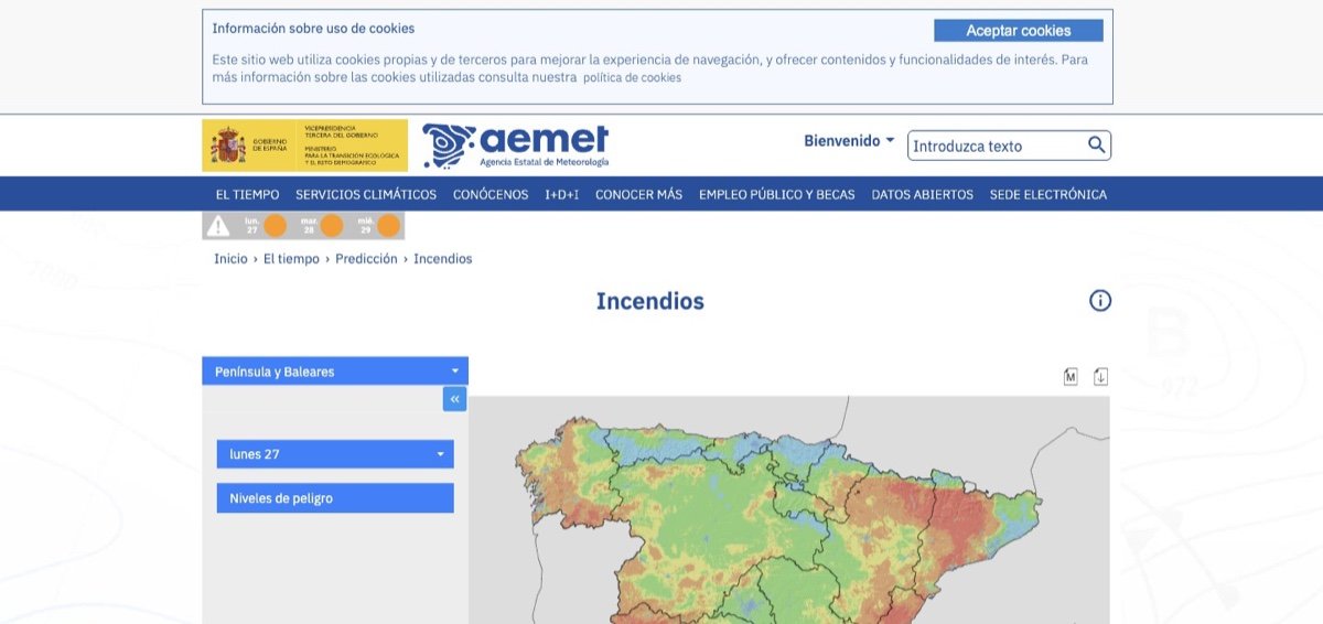 AEMET 官方火险预测地图