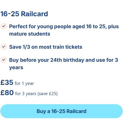 🎓 16-25 Railcard