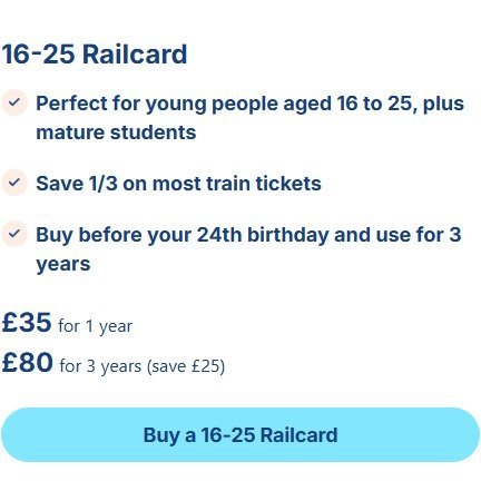 🎓 16-25 Railcard