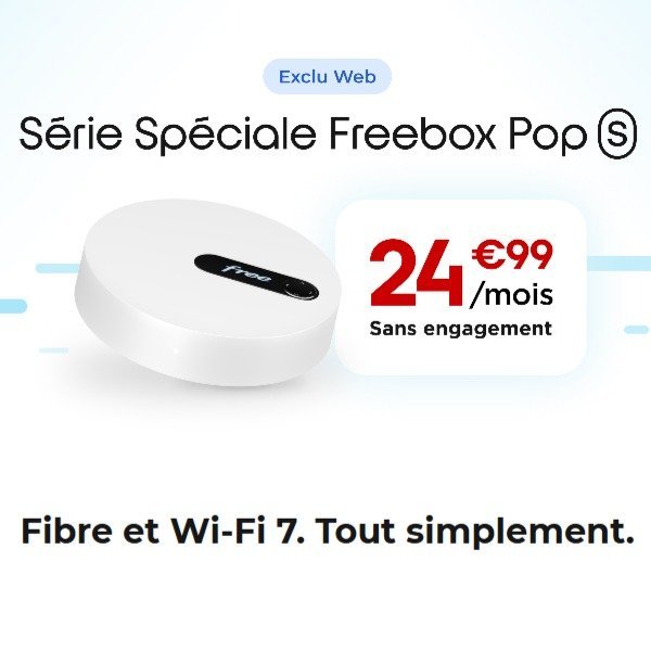 Freebox Pop S · 24,99€/月