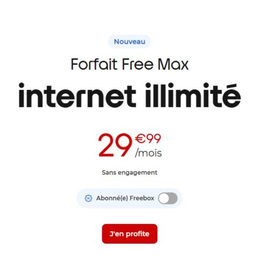 🔥 Forfait Free Max · 29,99€/月