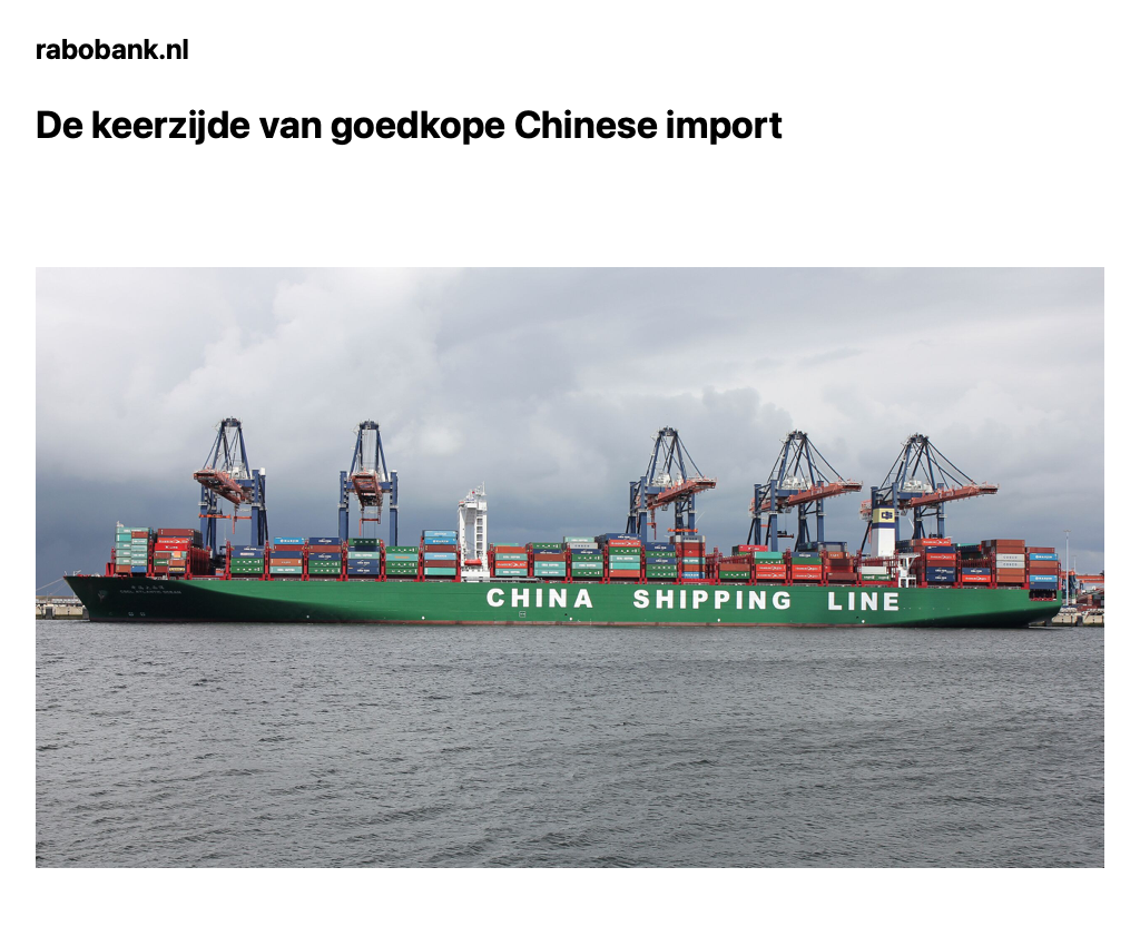 De keerzijde van goedkope Chinese import