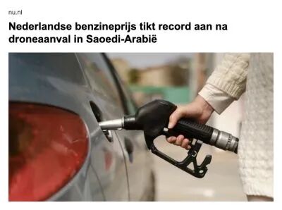 Nederlandse benzineprijs tikt record aan na droneaanval in Saoedi-Arabië