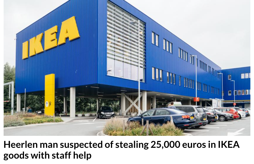 NL Times 报道海尔伦 IKEA 系列盗窃案的新闻图和标题