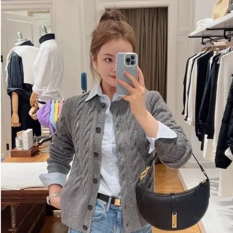 Polo Ralph Lauren 羊毛羊绒混纺麻花针织开衫｜1件