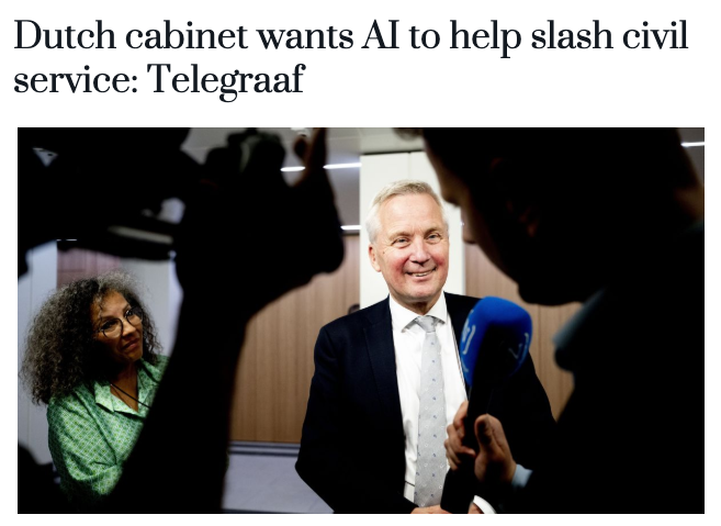 DutchNews 内阁拟用 AI 精简公务员报道主图与原标题