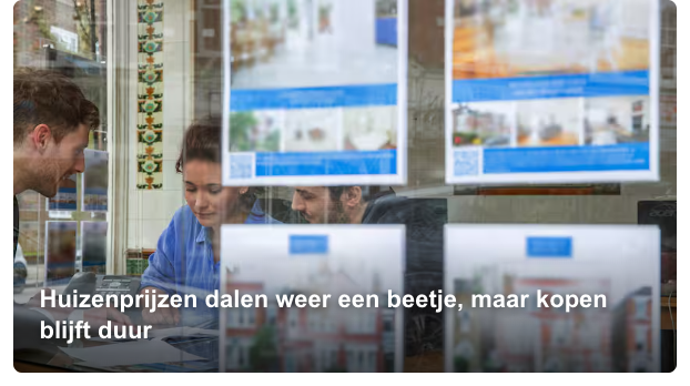 NU.nl 报道 9 月房价轻微下降的新闻图和标题