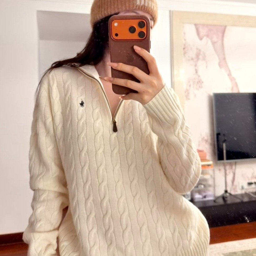 Polo Ralph Lauren 羊毛羊绒麻花针织拉链衫
