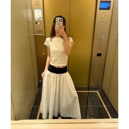 Polo Ralph Lauren 拼接中长裙 白色｜1件