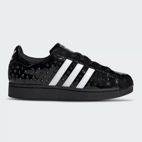 Adidas Superstar II W黑色皮革运动鞋