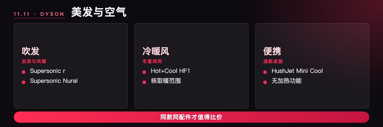 Dyson 吹发与冷暖风分类