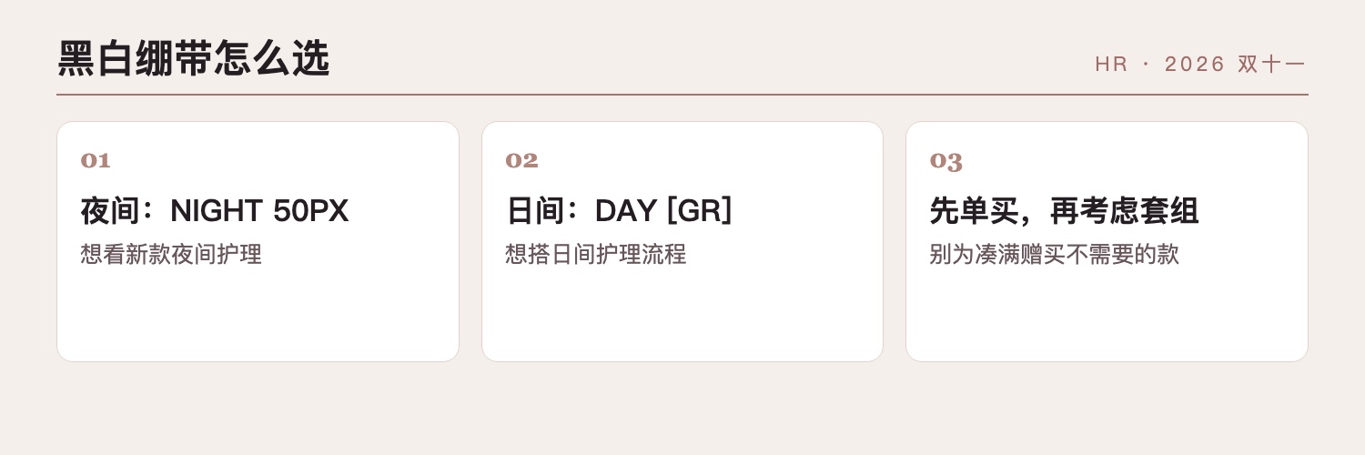 赫莲娜黑白绷带选购对照