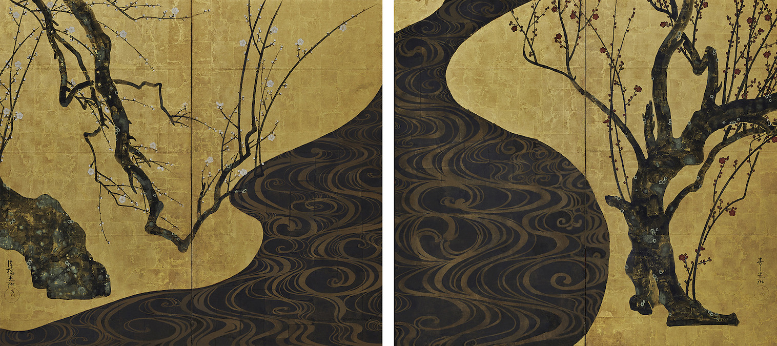 名品展 国宝「紅白梅図屏風」