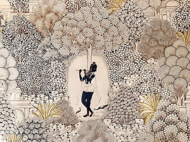 印度皮奇瓦伊绘画艺术 《印度皮奇瓦伊绘画艺术:一场神圣的永恒之旅》:跨越四百年的虔诚艺术之旅
