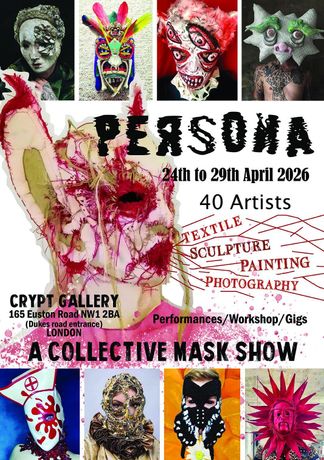 面具群展《Persona Group Mask Exhibition》:40位艺术家齐聚伦敦地窖画廊