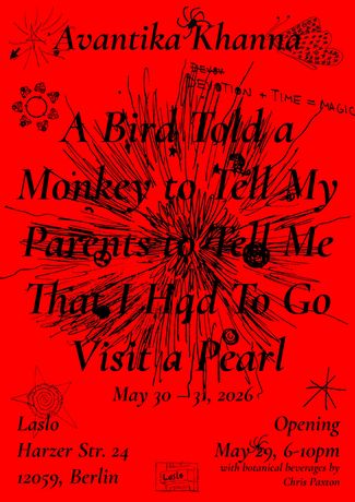 Avantika Khanna 《A Bird Told a Monkey to Tell My Parents to Tell Me That I Had To Go Visit a Pearl》在 Laslo 展出