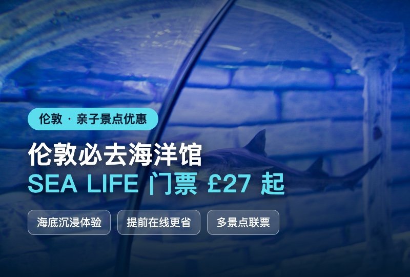 伦敦带娃别只逛商场🦈£27起畅游海底世界,带娃鲨鱼、水母、海底隧道一次看,周末安排起来🐠