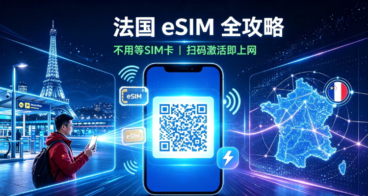 🇫🇷法国eSIM全攻略📱落地不用等SIM卡，扫码激活即上网，中法双号轻松切换！